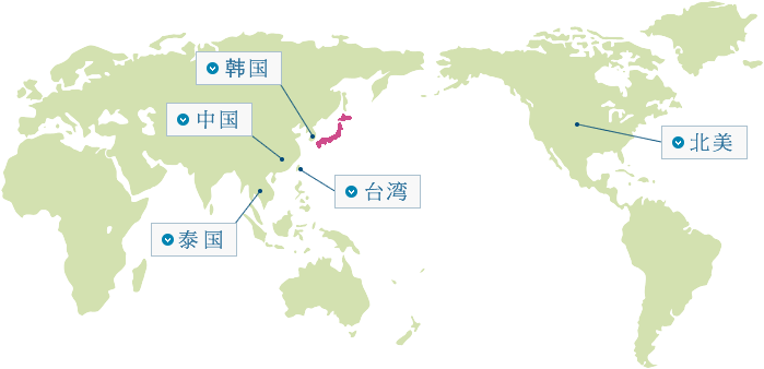 地图：各国代理店